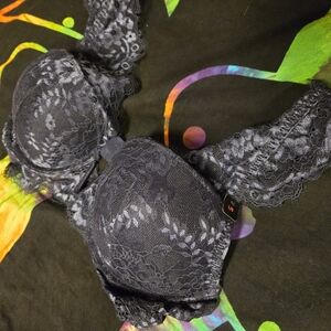La Senza Dark Blue Lace Bra L
